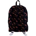 flamingo pattern black travelers backpack